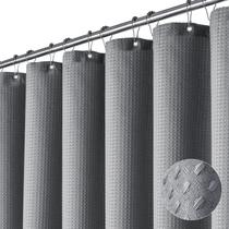 Cortina de chuveiro Dynamene Long Waffle Weave 200x180cm cinza