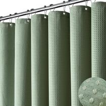 Cortina de chuveiro Dynamene Long Waffle Weave 200x180cm verde sálvia Cortina de chuveiro Dynamene Long Waffle Weave 200x180cm verde sálvia