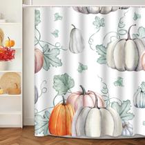 Cortina de chuveiro Emvency Watercolor Pumpkins Thanksgiving 180x180cm