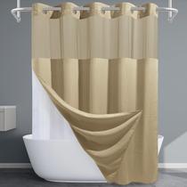 Cortina de chuveiro EUTXL Beige No Hook Waffle Weave 180,5 x 188 cm Cortina de chuveiro EUTXL Beige No Hook Waffle Weave 180,5 x 188 cm