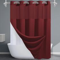 Cortina de chuveiro EUTXL Burgundy sem gancho com forro de encaixe 230GSM Cortina de chuveiro EUTXL Burgundy sem gancho com forro de encaixe 230GSM
