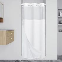 Cortina de chuveiro EUTXL Stall No Hook Waffle Weave 230GSM branca