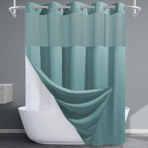 Cortina de chuveiro EUTXL Teal No Hook Waffle Weave para banheiro Cortina de chuveiro EUTXL Teal No Hook Waffle Weave para banheiro