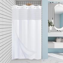 Cortina de chuveiro EUTXL White Stall No Hook 230GSM Waffle Weave Cortina de chuveiro EUTXL White Stall No Hook 230GSM Waffle Weave