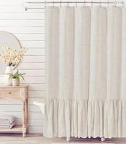 Cortina de chuveiro Felisa Beige Farmhouse Linen 180x200cm