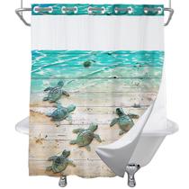 Cortina de chuveiro Final Friday Nautical Green Sea Turtle 180x220cm Cortina de chuveiro Final Friday Nautical Green Sea Turtle 180x220cm