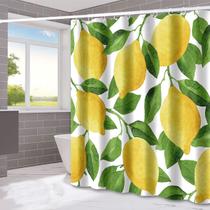 Cortina de chuveiro Fresh Lemon Impermeável Poliéster 180x180cm Cortina de chuveiro Fresh Lemon Impermeável Poliéster 180x180cm