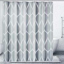 Cortina de chuveiro Gelbchu Grey Long Geometric Polyester Cortina de chuveiro Gelbchu Grey Long Geometric Polyester