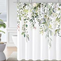 Cortina de chuveiro Gibelle Sage Green Eucalyptus 180x180cm Poliéster