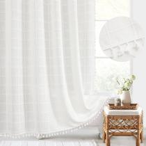 Cortina de chuveiro Gibelle White Boho Farmhouse 180x180cm Poliéster