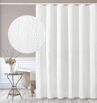 Cortina de chuveiro Gibelle White, tecido texturizado em relevo 3D 180x180cm