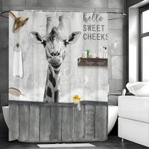 Cortina de chuveiro Giraffe Hello Sweet Cheeks 180x200cm poliéster Cortina de chuveiro Giraffe Hello Sweet Cheeks 180x200cm poliéster