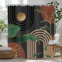 Cortina de chuveiro Glawry Dark Brown Mid Century 153x180cm