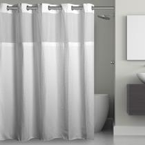 Cortina de chuveiro Hookless Waffle 3 em 1 branca 180x220cm