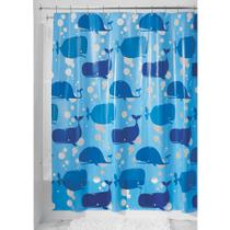 Cortina de chuveiro InterDesign Moby sem PVC 183x183 cm Azul