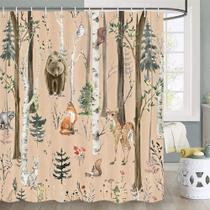 Cortina de chuveiro JAWO Rustic Forest Winter 180x180cm Poliéster