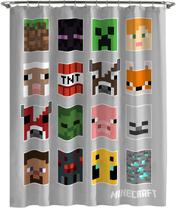 Cortina de chuveiro Jay Franco Minecraft Mobs & Blocks 180x180cm Cortina de chuveiro Jay Franco Minecraft Mobs & Blocks 180x180cm