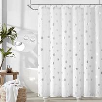 Cortina de chuveiro jinchan branca/prata Polka Dot 180x180cm