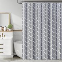 Cortina de chuveiro jinchan cinza/branca geométrica 180x180cm