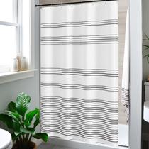 Cortina de chuveiro Jinchan Small Stall 120x180cm Tecido preto/branco Cortina de chuveiro Jinchan Small Stall 120x180cm Tecido preto/branco