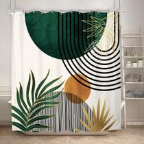 Cortina de chuveiro KOMLLEX Mid Century Green Boho 180x180cm Poliéster Cortina de chuveiro KOMLLEX Mid Century Green Boho 180x180cm Poliéster