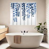 Cortina de chuveiro Leyiyi Blue Eucalyptus Leaves 180x120cm Poliéster Cortina de chuveiro Leyiyi Blue Eucalyptus Leaves 180x120cm Poliéster