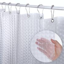 Cortina de chuveiro LiBa 183 x 183 cm impermeável em PEVA 8G com olhos de gato Cortina de chuveiro LiBa 183 x 183 cm impermeável em PEVA 8G com olhos de gato