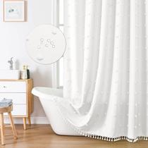 Cortina de chuveiro LilyCat Boho Farmhouse em tecido branco 180x200cm Cortina de chuveiro LilyCat Boho Farmhouse em tecido branco 180x200cm