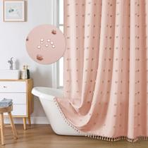 Cortina de chuveiro LilyCat Boho Farmhouse Pink Blush Fabric Cortina de chuveiro LilyCat Boho Farmhouse Pink Blush Fabric