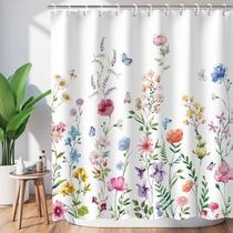 Cortina de chuveiro LIVILAN Floral Aquarela 180x180cm com ganchos