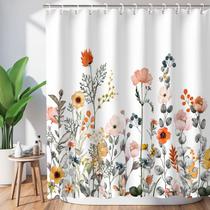 Cortina de chuveiro LIVILAN Floral Flower Poliéster 180x180cm