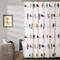 Cortina de chuveiro Lush Decor Rowley Birds 180x180cm Multicolor