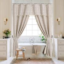 Cortina de chuveiro Mito Villa Tan Boho Double Swag 180x180cm