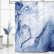 Cortina de chuveiro MitoVilla em tecido de mármore azul 180x180cm Cortina de chuveiro MitoVilla em tecido de mármore azul 180x180cm