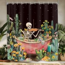 Cortina de chuveiro Mitpok Halloween Funny Skull Skeleton 150x180cm
