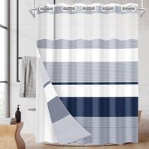 Cortina de chuveiro Nesphy No Hook azul marinho com forro 180x188cm Cortina de chuveiro Nesphy No Hook azul marinho com forro 180x188cm