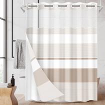 Cortina de chuveiro Nesphy No Hook Bege com forro 180x188cm Cortina de chuveiro Nesphy No Hook Bege com forro 180x188cm
