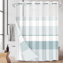 Cortina de chuveiro Nesphy No Hook Boho Teal com forro 180x188cm Cortina de chuveiro Nesphy No Hook Boho Teal com forro 180x188cm