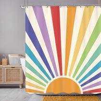 Cortina de chuveiro Newsely Boho Vintage Sun 180x180cm poliéster Cortina de chuveiro Newsely Boho Vintage Sun 180x180cm poliéster