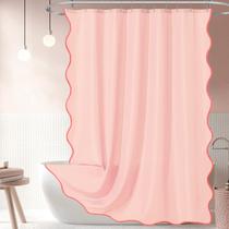 Cortina de chuveiro ORTIGIA Blush Pink Scalloped Waterproof
