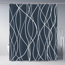 Cortina de chuveiro Punkray Aegean Blue 180x180cm com ganchos Cortina de chuveiro Punkray Aegean Blue 180x180cm com ganchos