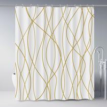 Cortina de chuveiro Punkray Gold Castanho Claro/Branco Poliéster Cortina de chuveiro Punkray Gold Castanho Claro/Branco Poliéster