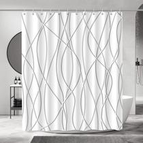 Cortina de chuveiro Punkray Grey Shadow 180x180cm com ganchos