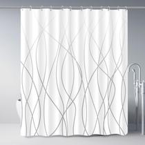 Cortina de chuveiro Punkray Ombre Grey Repelente de Água 180x180cm Cortina de chuveiro Punkray Ombre Grey Repelente de Água 180x180cm