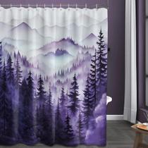Cortina de chuveiro QGHOT Mountain Forest Waterproof 180x200cm Cortina de chuveiro QGHOT Mountain Forest Waterproof 180x200cm