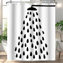 Cortina de chuveiro RiePoiia Black and White Water Drop 180x180cm Cortina de chuveiro RiePoiia Black and White Water Drop 180x180cm