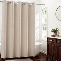 Cortina de chuveiro River Dream Linen texturizada com forro de encaixe Cortina de chuveiro River Dream Linen texturizada com forro de encaixe