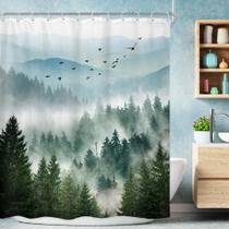 Cortina de chuveiro Riyidecor Green Mountain Nature 180x180cm Cortina de chuveiro Riyidecor Green Mountain Nature 180x180cm