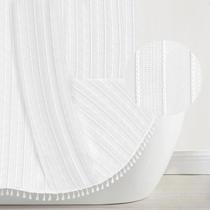 Cortina de chuveiro Seasonwood Extra Long 210x213cm branca listrada