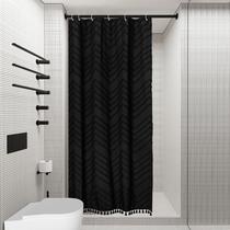 Cortina de chuveiro Siiluminisoy Stall tamanho 90x180cm Tecido preto Cortina de chuveiro Siiluminisoy Stall tamanho 90x180cm Tecido preto